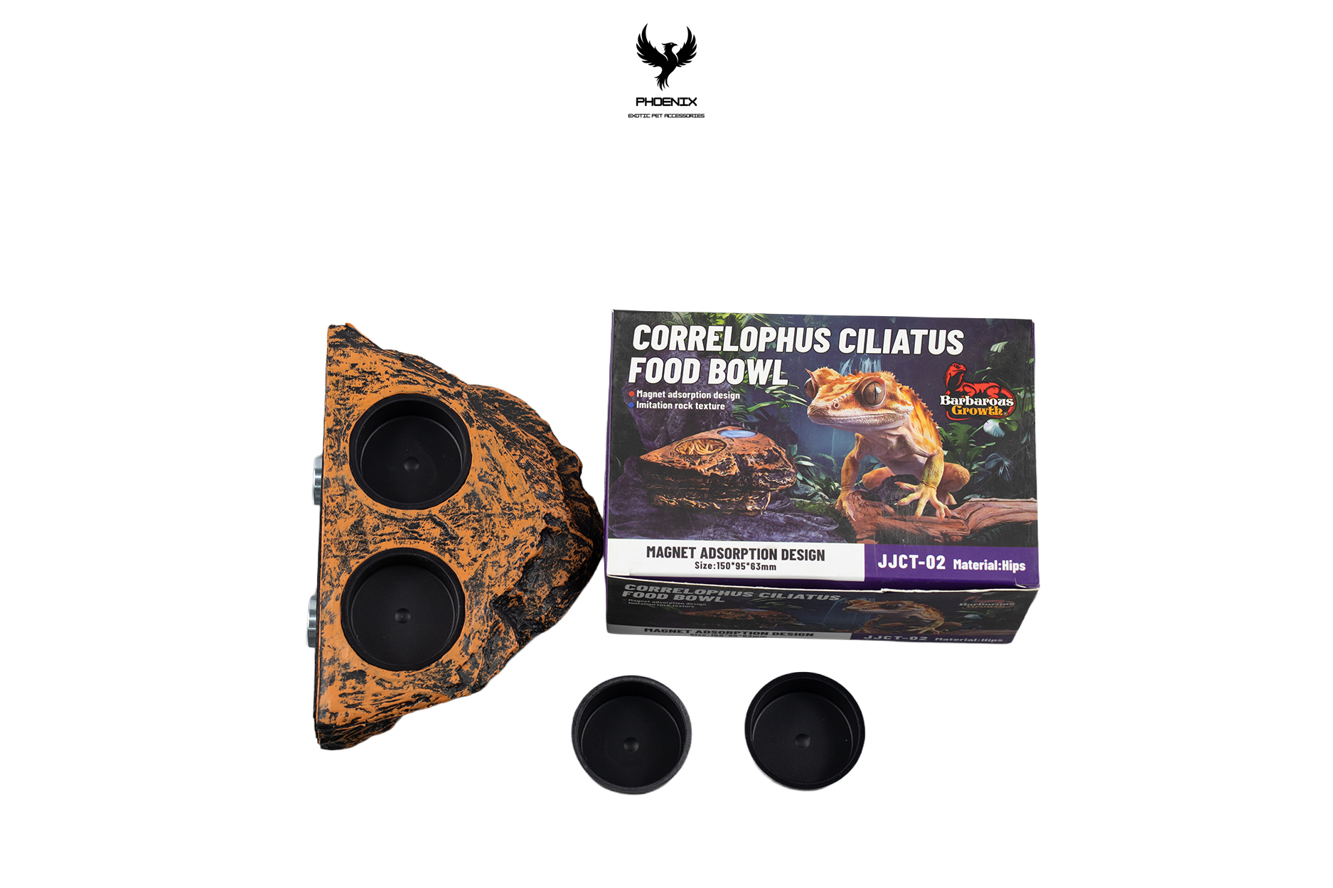 Double Gecko Feed Rock Magnetic Ledge